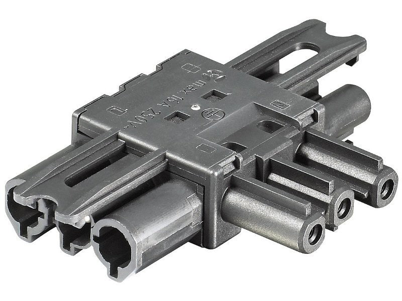 Bachmann Adapterkabel, 1×GST18i3 zu 2×GST18, 230 V 16 A, 80×48×16 mm – schwarz
