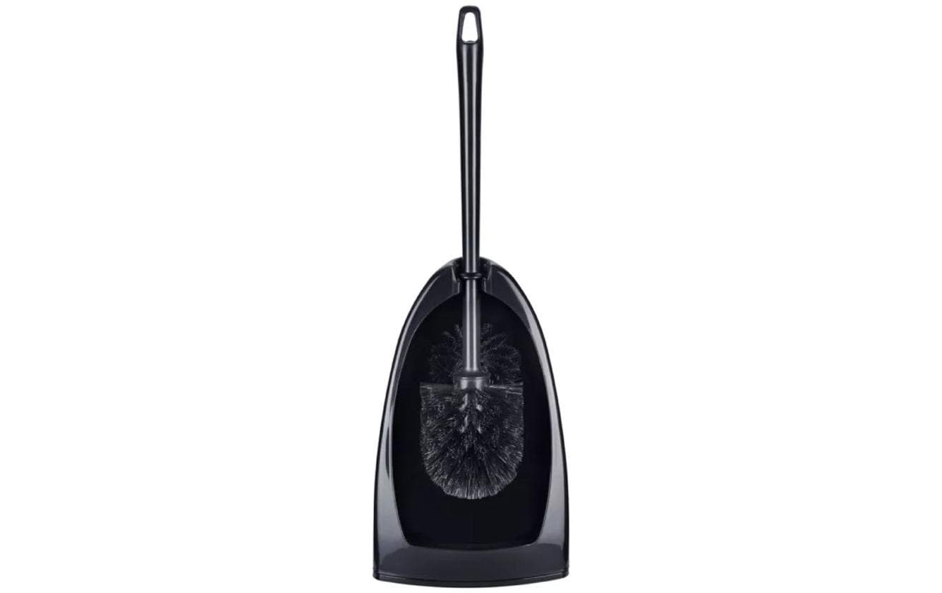 Diaqua WC-Bürstenset – Kunststoff, schwarz, mit Randreiniger, H 41 cm