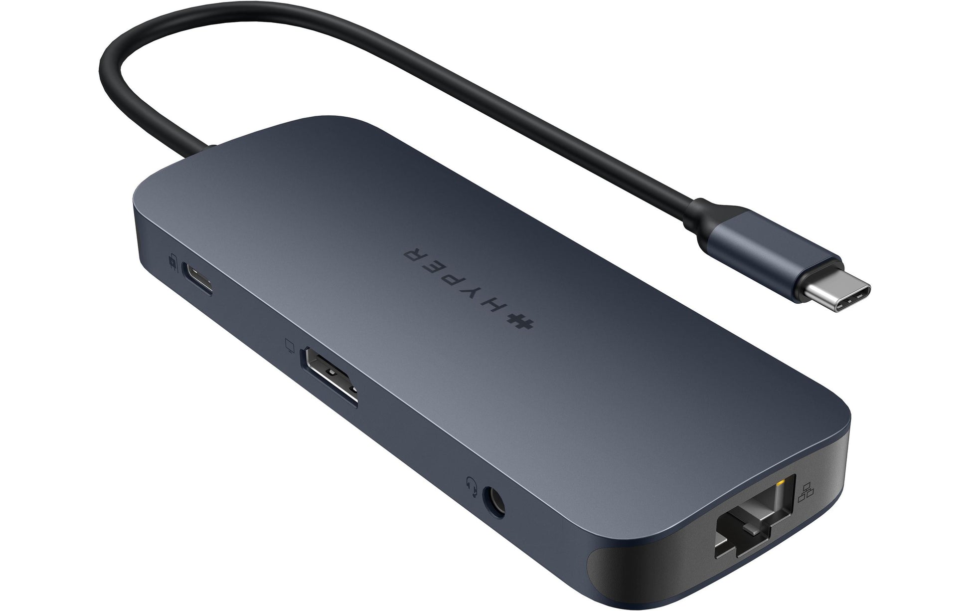 HYPER HD4005GL Multiport-Adapter – USB-C, DP/HDMI, 2× USB-A, 140 W PD, GbE, SD/microSD, 3,5 mm Audio