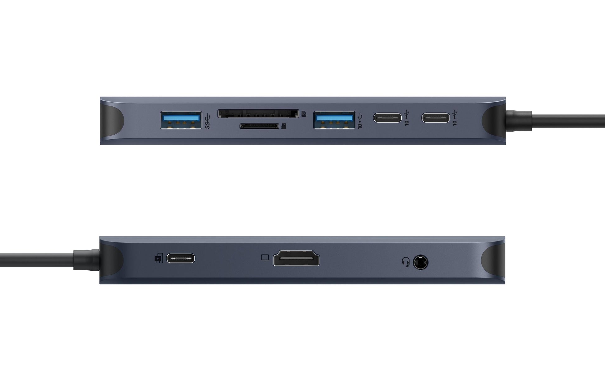 HYPER HD4005GL Multiport-Adapter – USB-C, DP/HDMI, 2× USB-A, 140 W PD, GbE, SD/microSD, 3,5 mm Audio