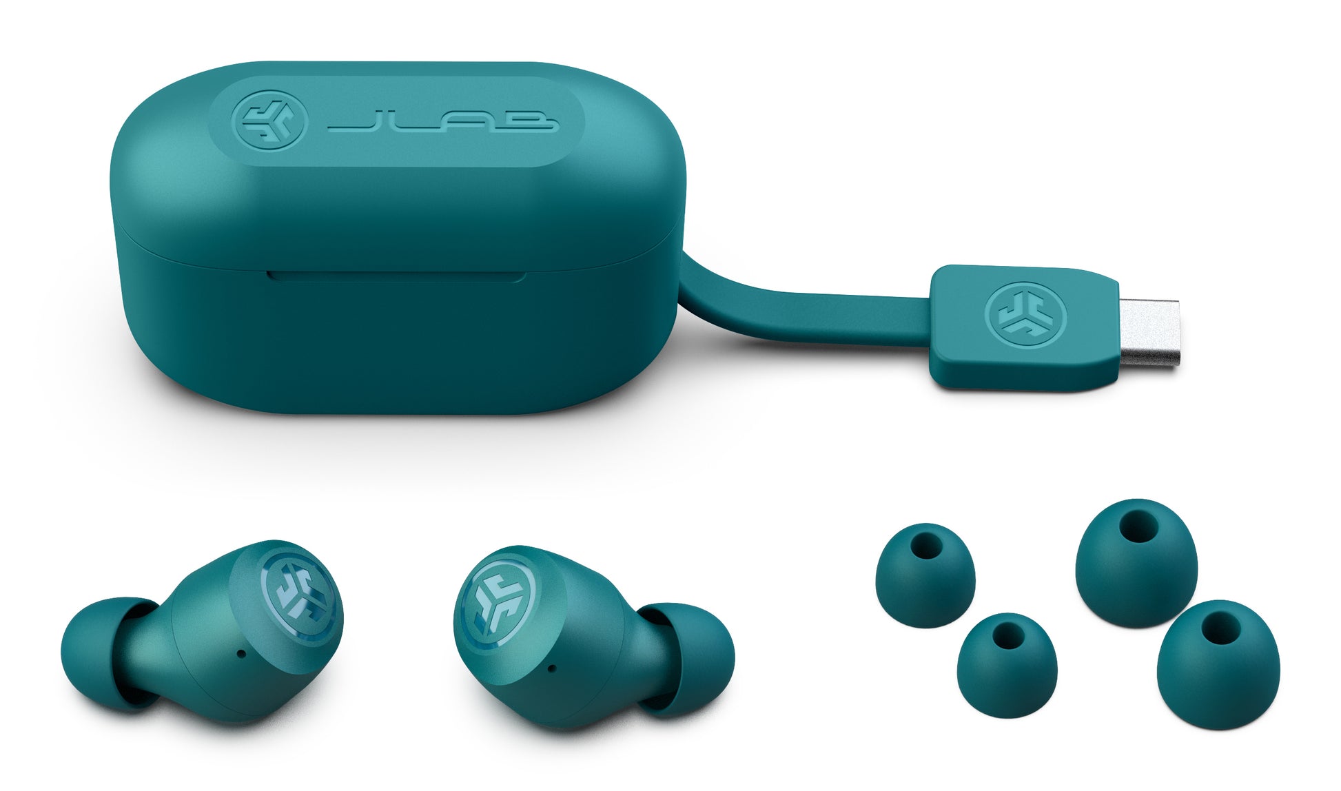 JLab Go Pop+ TWS In-Ear – Stereo, TWS, mit Ladecase, Türkis, BT 5.1