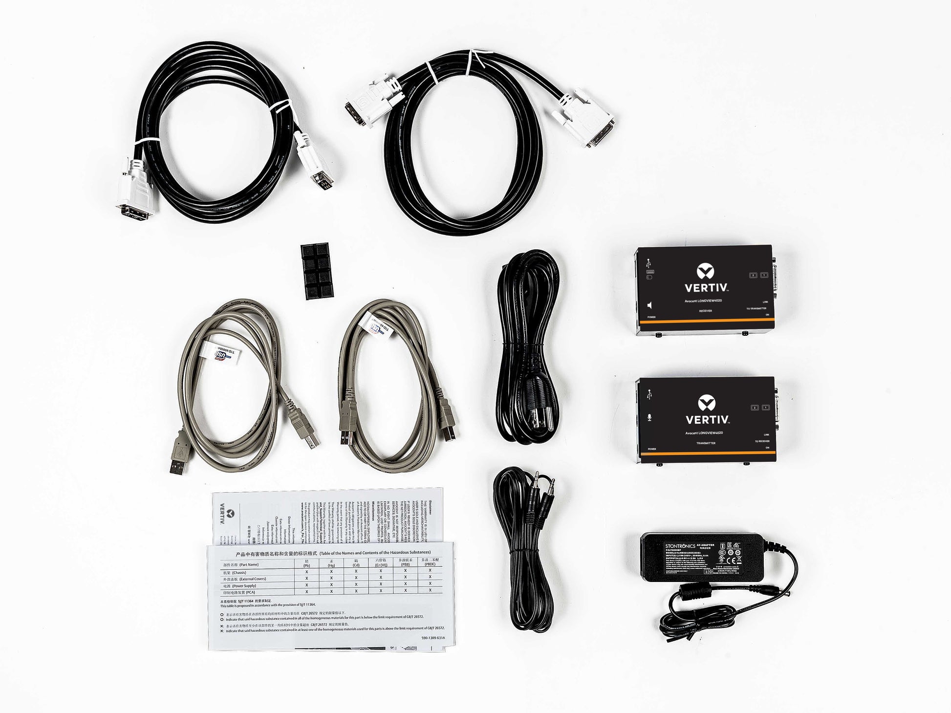 Vertiv LongView Dual – KVM-Extender (DVI/USB/Audio), 50 m, Cat5e/6a/7