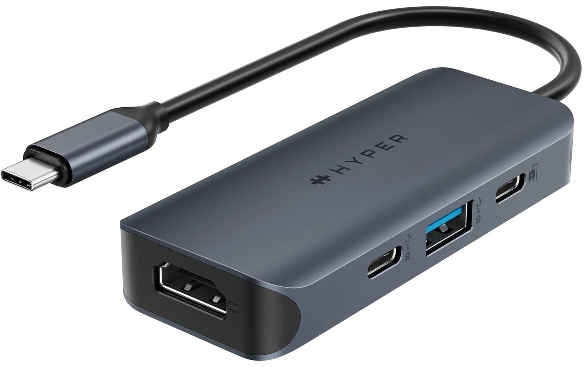 HYPER HD4001GL USB-Hub – USB-C, 1× HDMI, 1× USB-A, 100 W PD