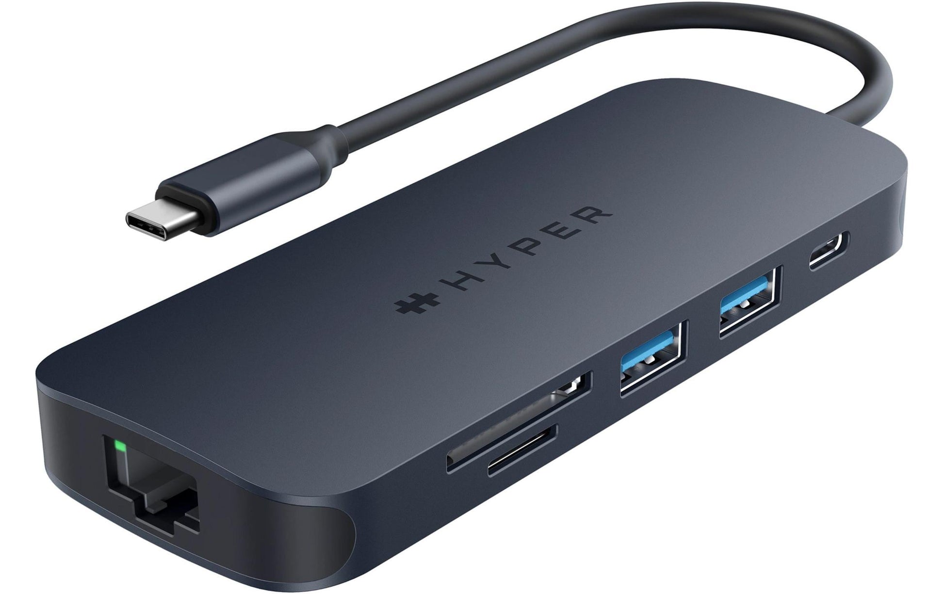 HYPER HD4004GL USB-Hub – USB-C, 1× HDMI, 2× USB-A, 2× USB-C, 140 W PD, GbE, für Windows/Mac/ChromeOS