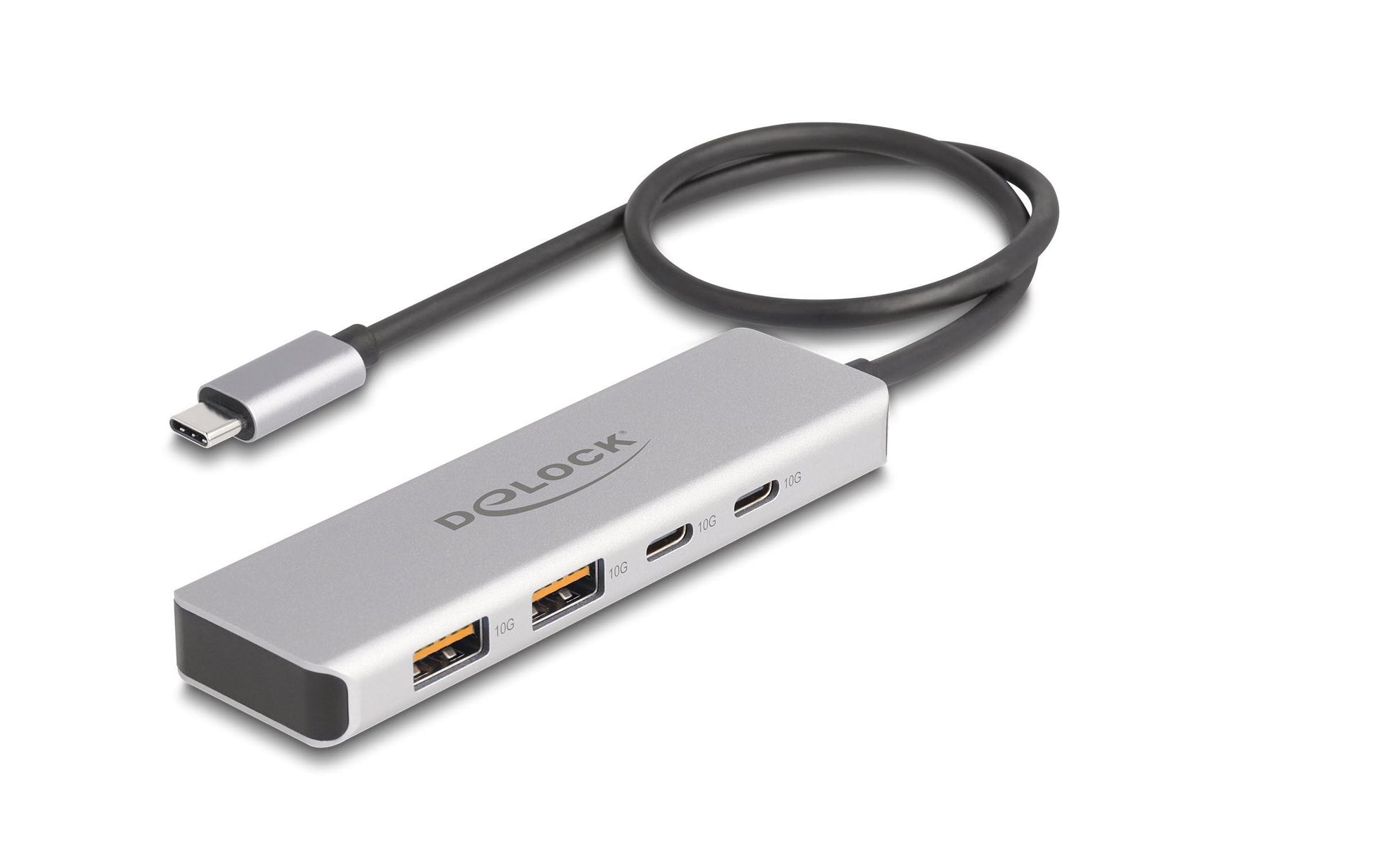 DeLOCK USB-Hub – USB-C, 2× USB-A, 2× USB-C, 10 Gbit/s, für Windows/Mac/Linux