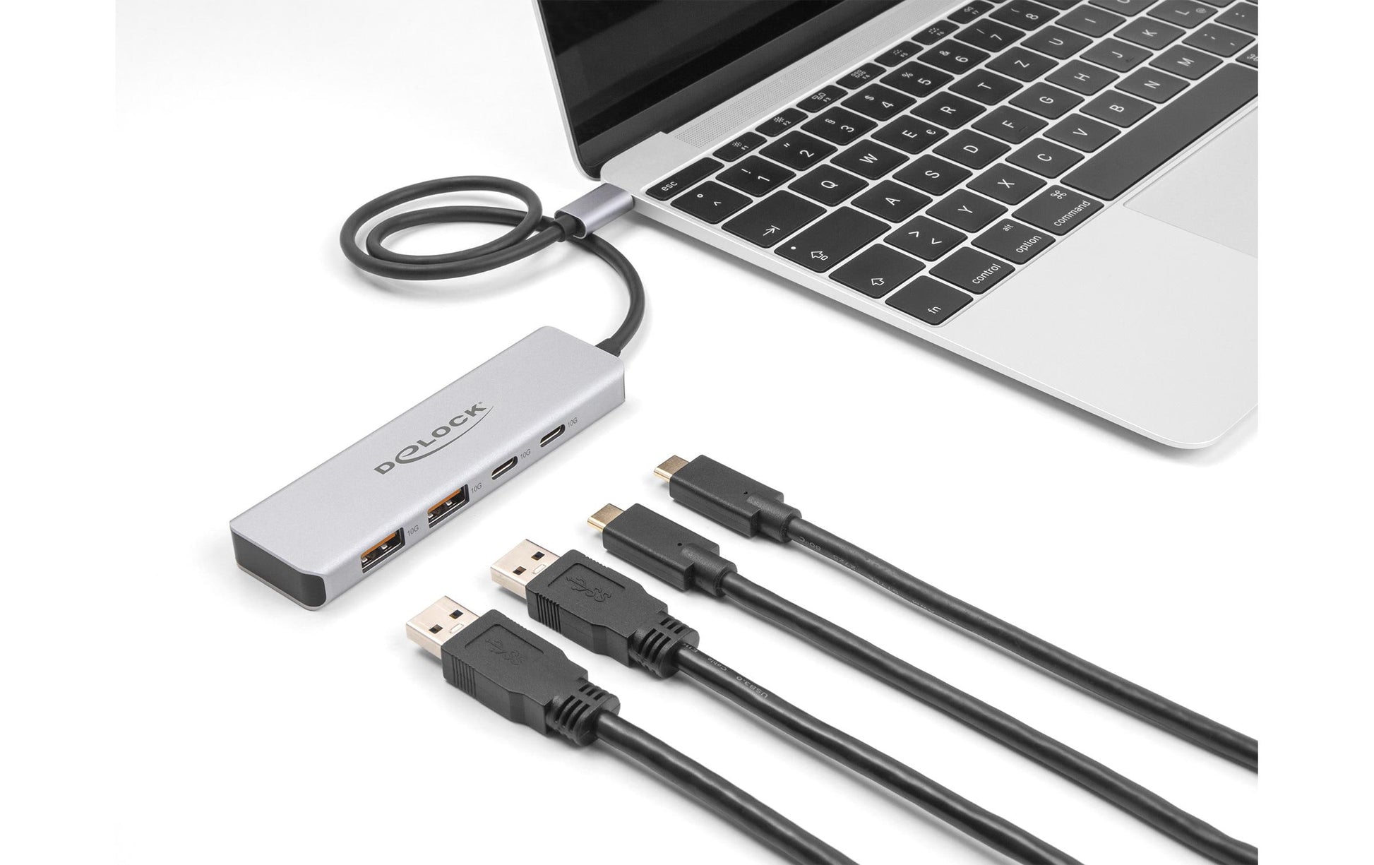 DeLOCK USB-Hub – USB-C, 2× USB-A, 2× USB-C, 10 Gbit/s, für Windows/Mac/Linux
