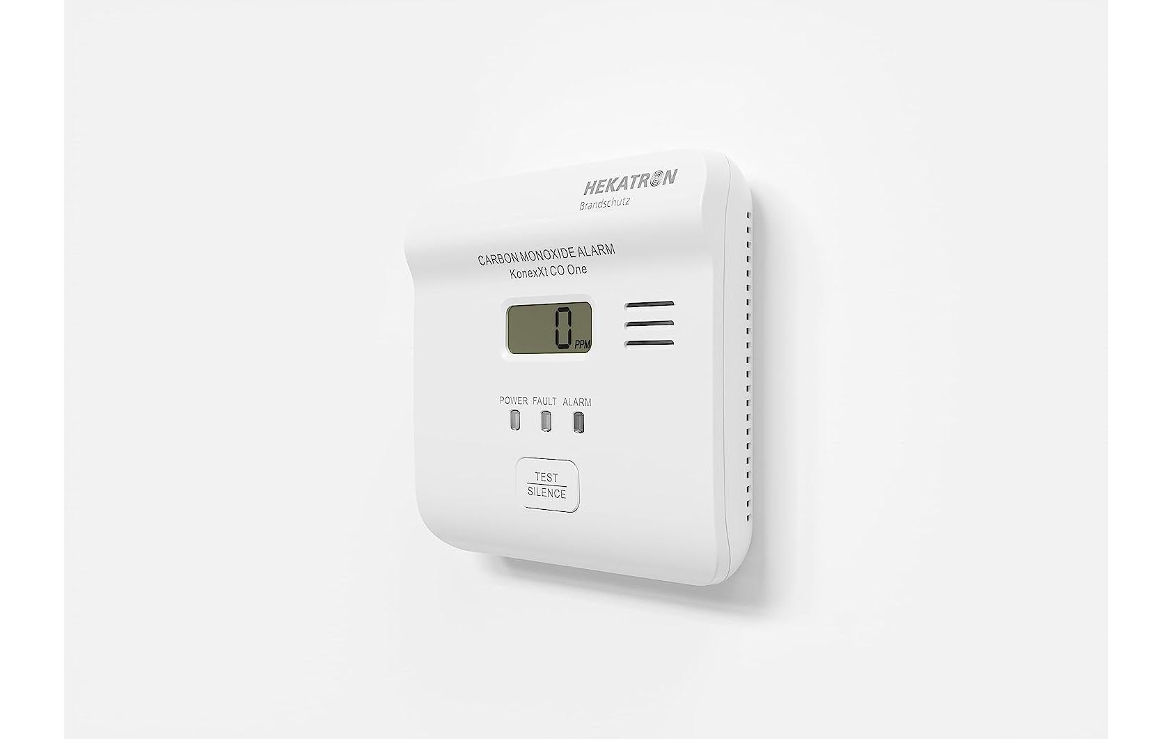 Hekatron KONEXXT CO One – CO-Melder, 10-Jahres-Batterie, 85 dB, DIN EN 50291-1 – Weiss, für Smartsonic