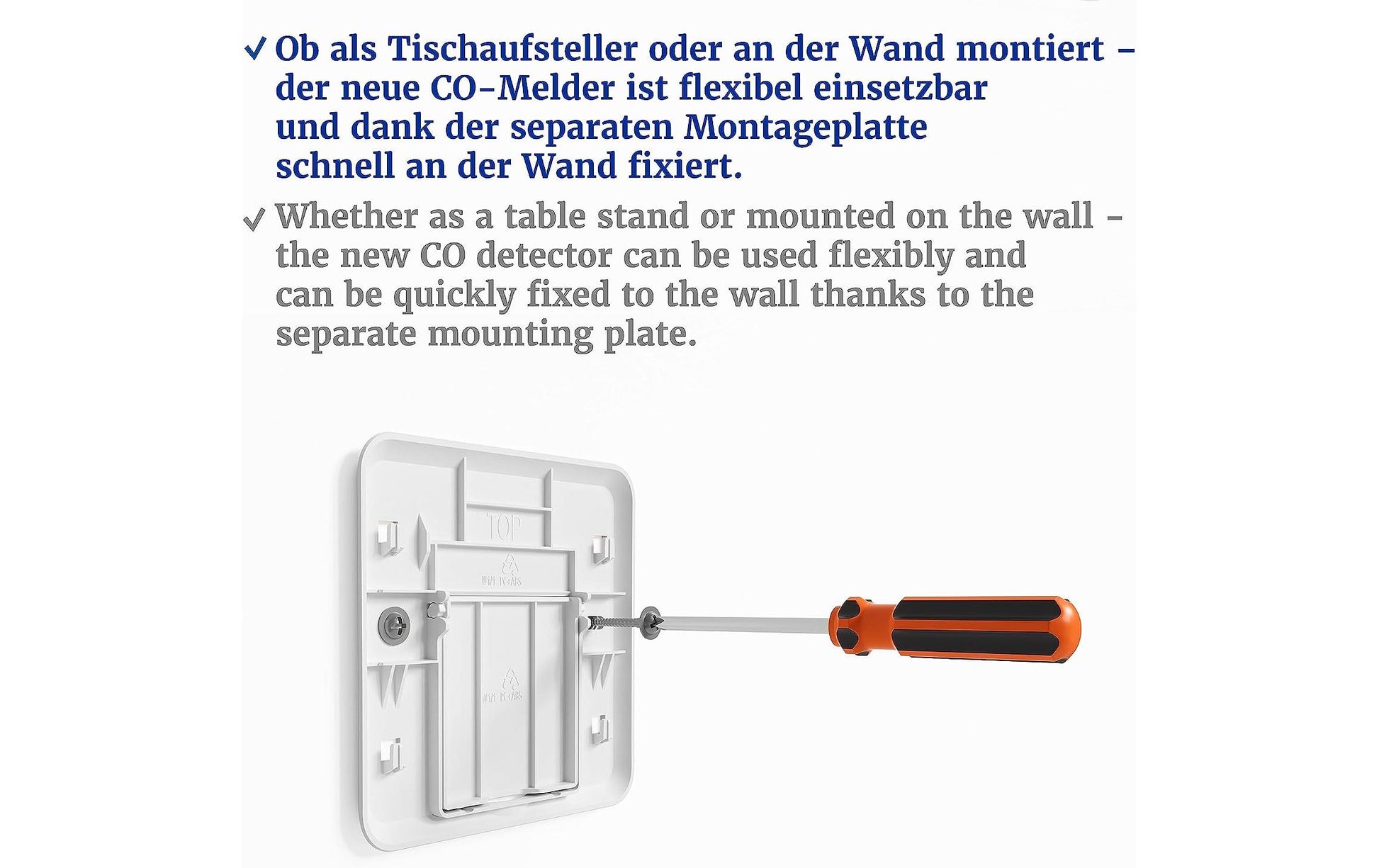 Hekatron KONEXXT CO One – CO-Melder, 10-Jahres-Batterie, 85 dB, DIN EN 50291-1 – Weiss, für Smartsonic
