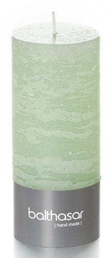 Balthasar Zylinderkerze – Ø 6 × 14 cm – Paraffin, Hellgrün – 50 h