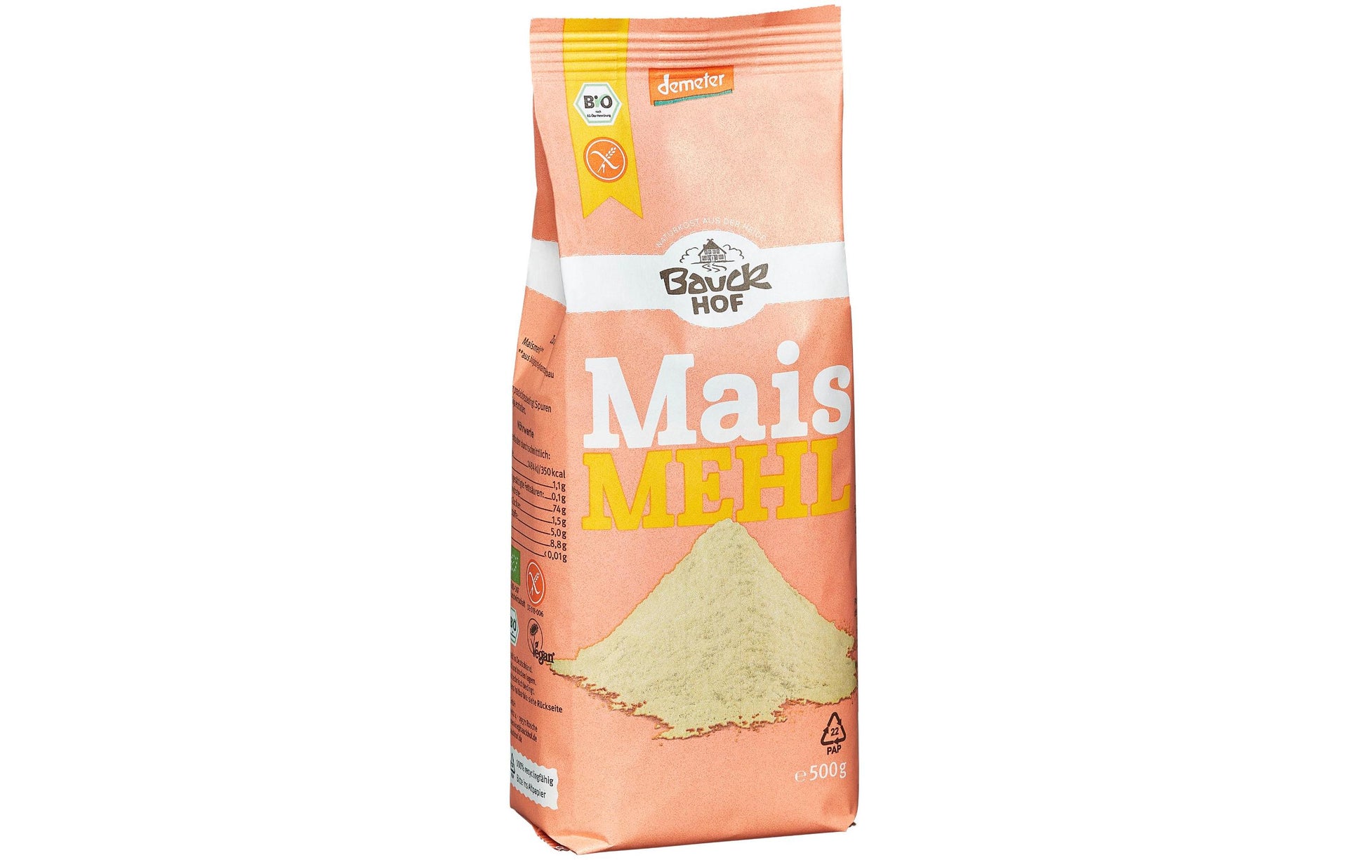 Bauck Mühle Maismehl – Bio, glutenfrei – 500 g