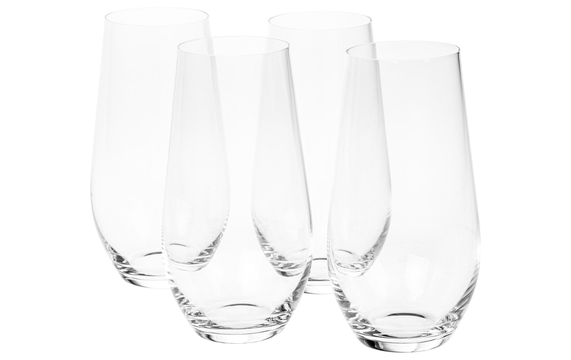 Furber. FURBER Trinkgläser 4er Set – 580 ml, Ø 6,0 cm, H 15,5 cm, Kristallglas, Transparent, spülmaschinenfest