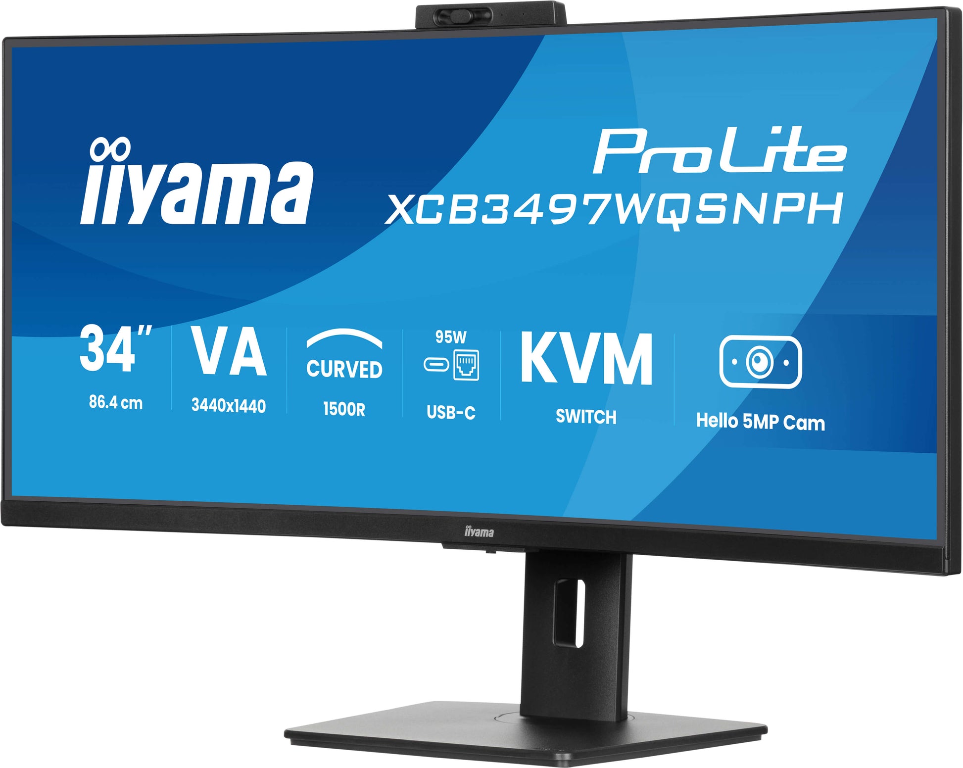 iiyama ProLite XCB3497WQSNPH-B1 – Monitor, 34", 3440 × 1440, VA, 350 cd/m²