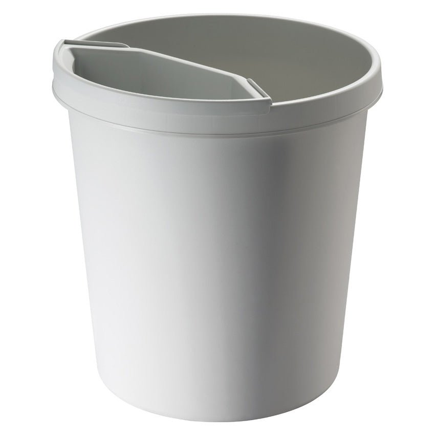 Helit Papierkorb the german – 18 l – Kunststoff, lichtgrau – Ø 315 × H 331 mm