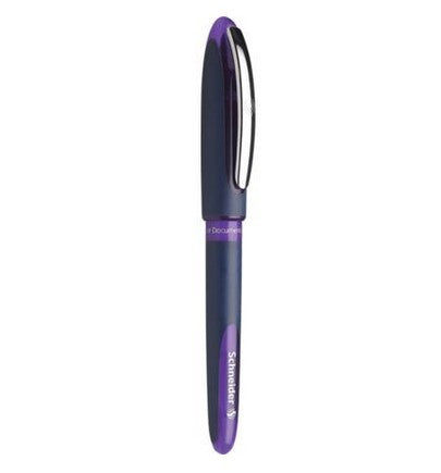 Schneider Schreibgeräte Schneider One Business 183008 – Tintenroller, 0,6 mm, violett, dokumentenecht, wasserfest, mit Kappe, sortiert
