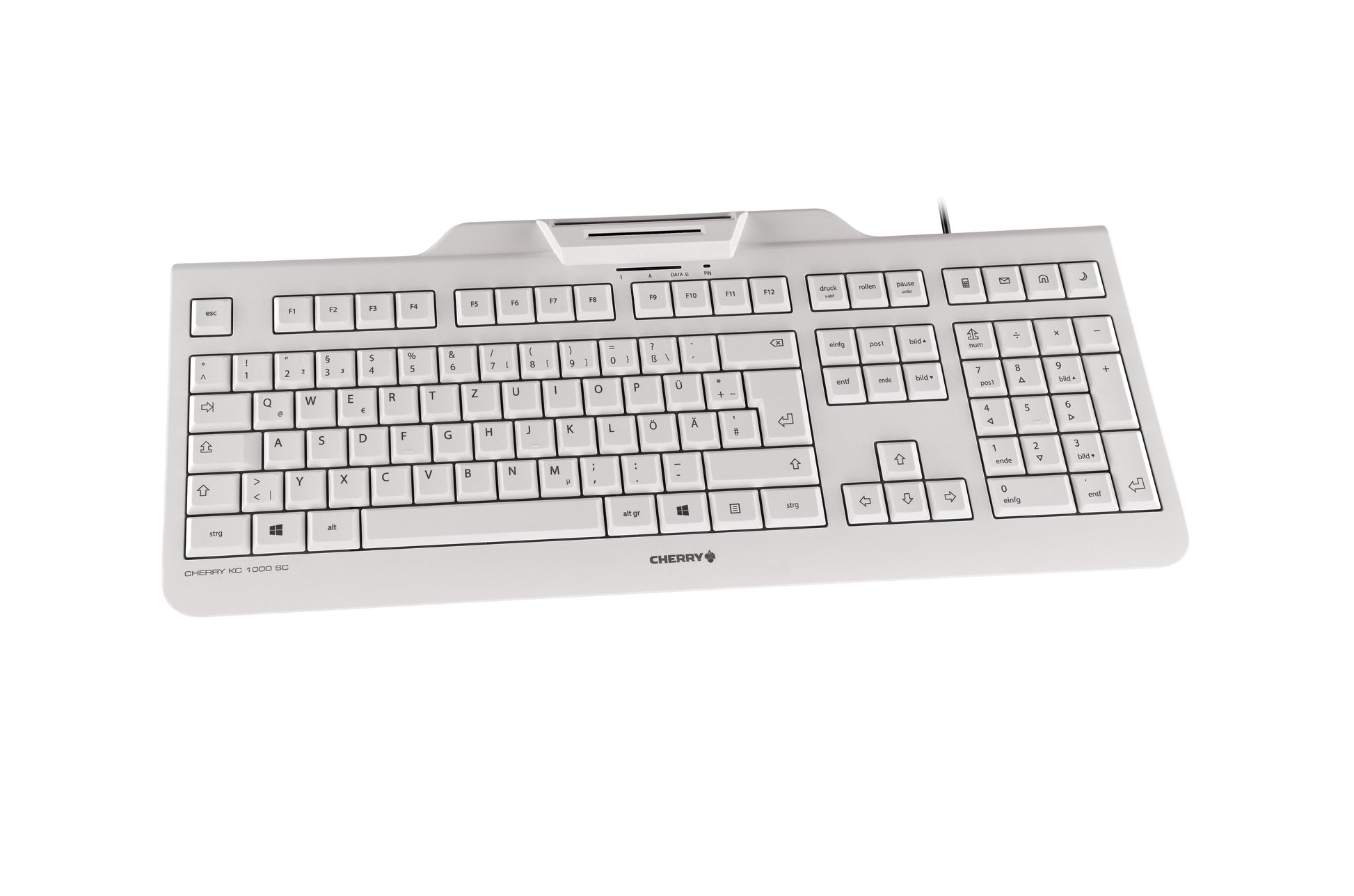 CHERRY KC 1000 SC – Tastatur, kabelgebunden (USB), Fullsize (mit Ziffernblock), schwarz – für Windows