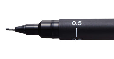 Uni-Ball Pin Fineliner – 0,5 mm, schwarz, wasserfest