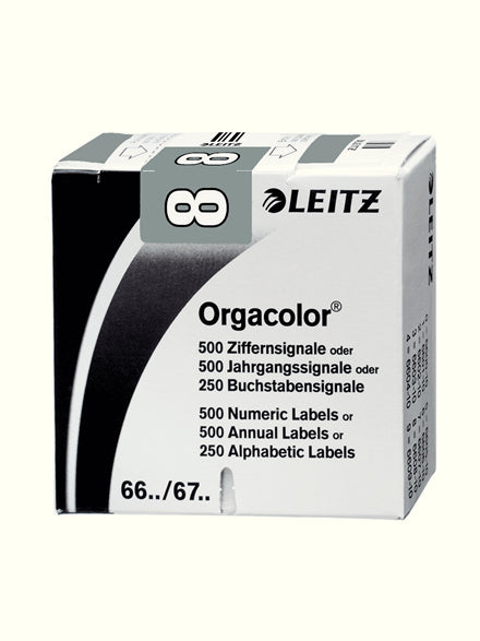 Leitz Schuletiketten – abgerundete Ecken, grau