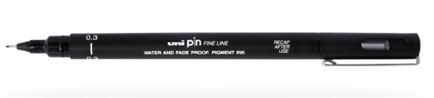 Uni-Ball Pin Fineliner – 0,3 mm, schwarz, 1 Stk., wasserfest