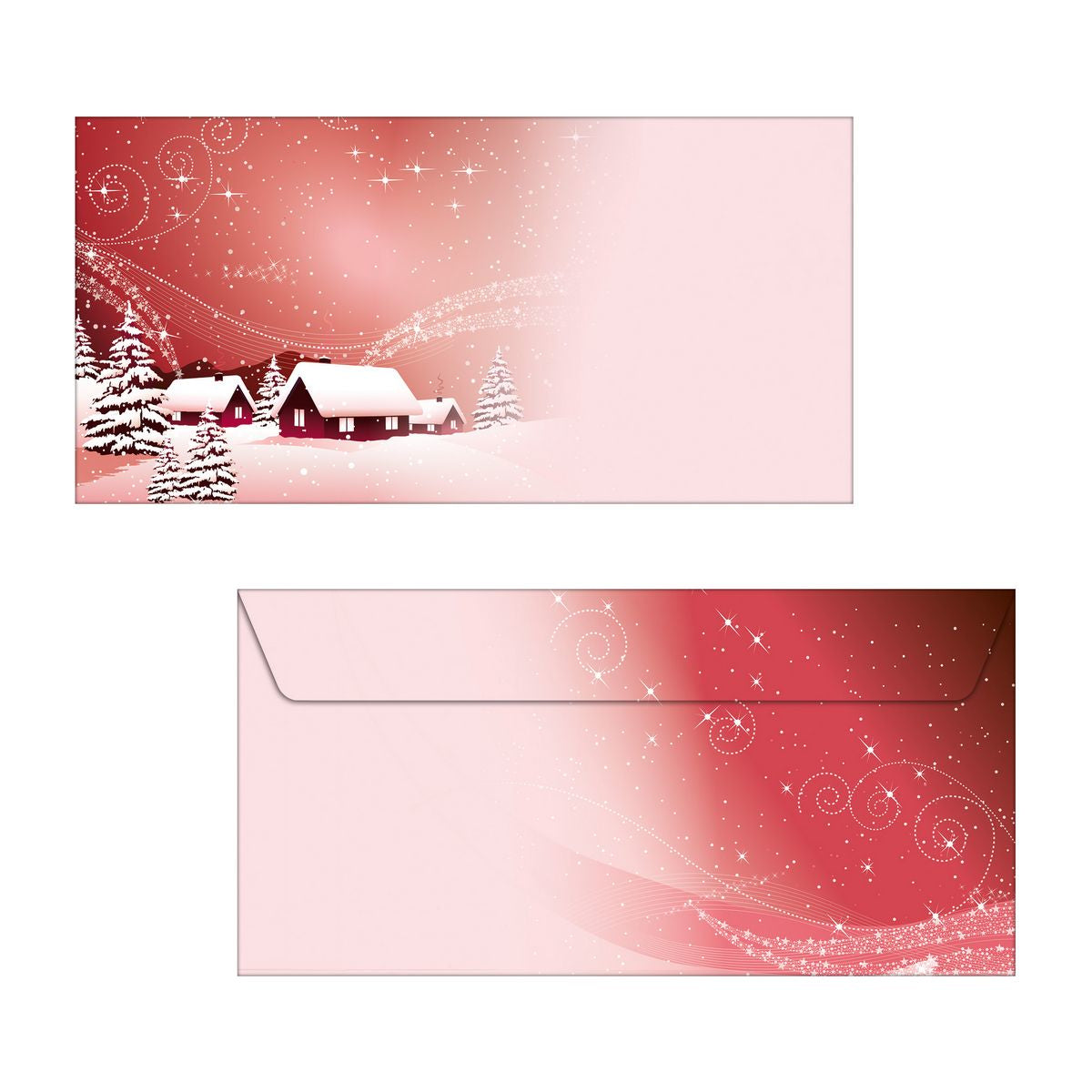 Sigel Weihnachts-Couvert C5/6, ohne Fenster, Nassklebung, rot, 90 g/m² – 50 Stk.