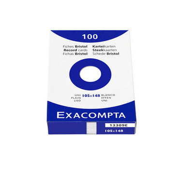 Exacompta Karteikarte A6 quer, blanko, weiss, 205 g/m², Karteikarton – 100 Stück