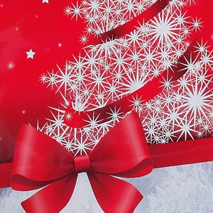 Sigel Geschenktasche Sparkling Tree glänzend – 100 × 350 × 80 mm – 157 g/m², mit Geschenkanhänger – Weihnachten
