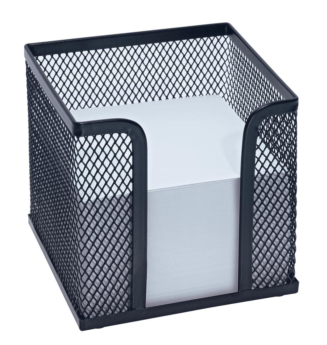 Wedo Zettelbox – Metall, schwarz, 100 × 100 mm