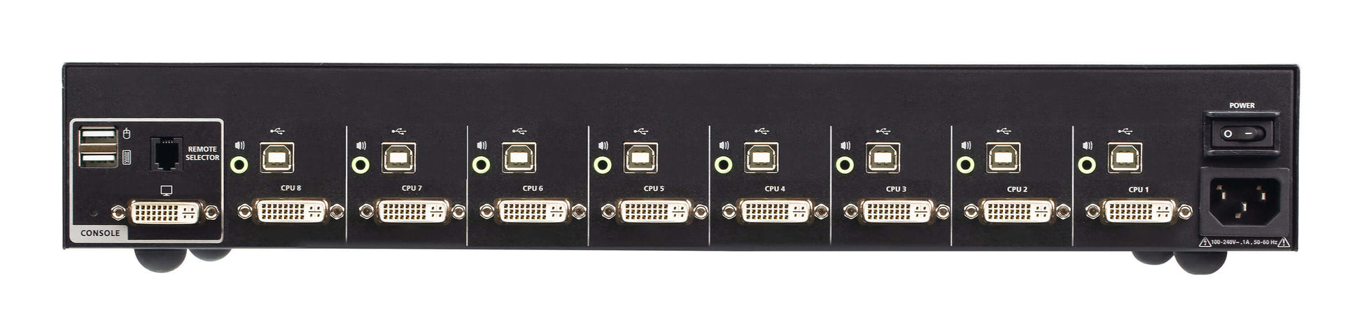 ATEN CS1188D4 – 8-Port DVI Secure KVM-Switch – 4K/30 Hz, PSD PP v4.0, USB 2.0-Hub, Audio