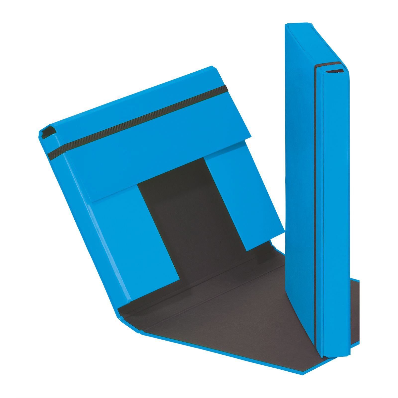 Pagna Trend A4 Heftbox – Gummiband, Karton, Blau, 3 Klappen, Füllhöhe 40 mm