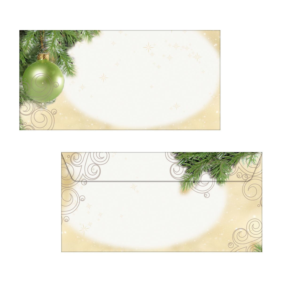 Sigel Weihnachts-Couvert C5/6, ohne Fenster, Nassklebung, grün, 90 g/m² – 50 Stk.