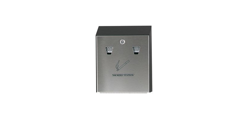 Rubbermaid Wandaschenbecher FGR1012EBK – Metall – Grau – Abnehmbarer Einsatz, mit Schloss