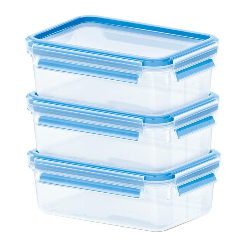EMSA Vorratsdose 1 l, 19,5 × 13,5 × 7 cm, Polypropylen (PP), transparent/blau