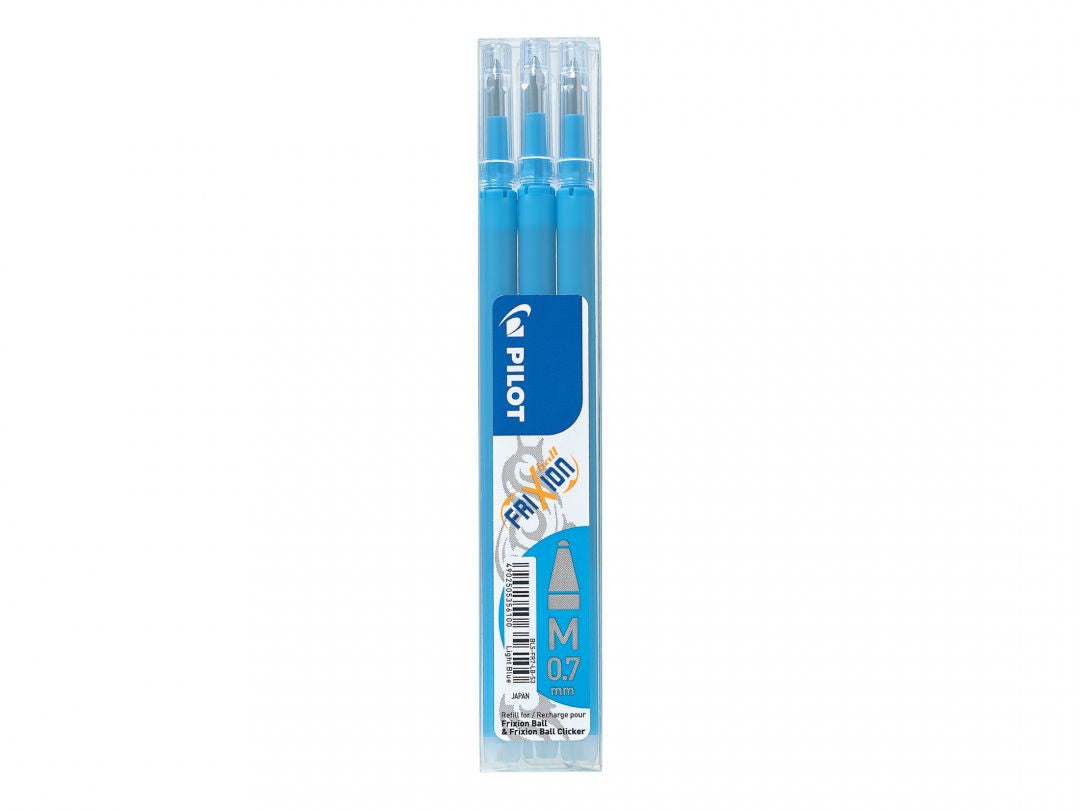 Pilot FriXion BLSFR7LB Rollerpatrone – Hellblau, 0,7 mm, 3er-Pack