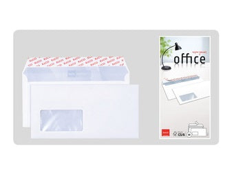Elco Couvert C5/6, Fenster links, Haftklebung, hochweiss, 80 g/m², mit Innendruck – 50 Stk.