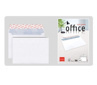Elco Couvert B6 (176 × 125 mm), ohne Fenster, selbstklebend (Optifix), hochweiss, 100 g/m², Papier – 25 Stk.