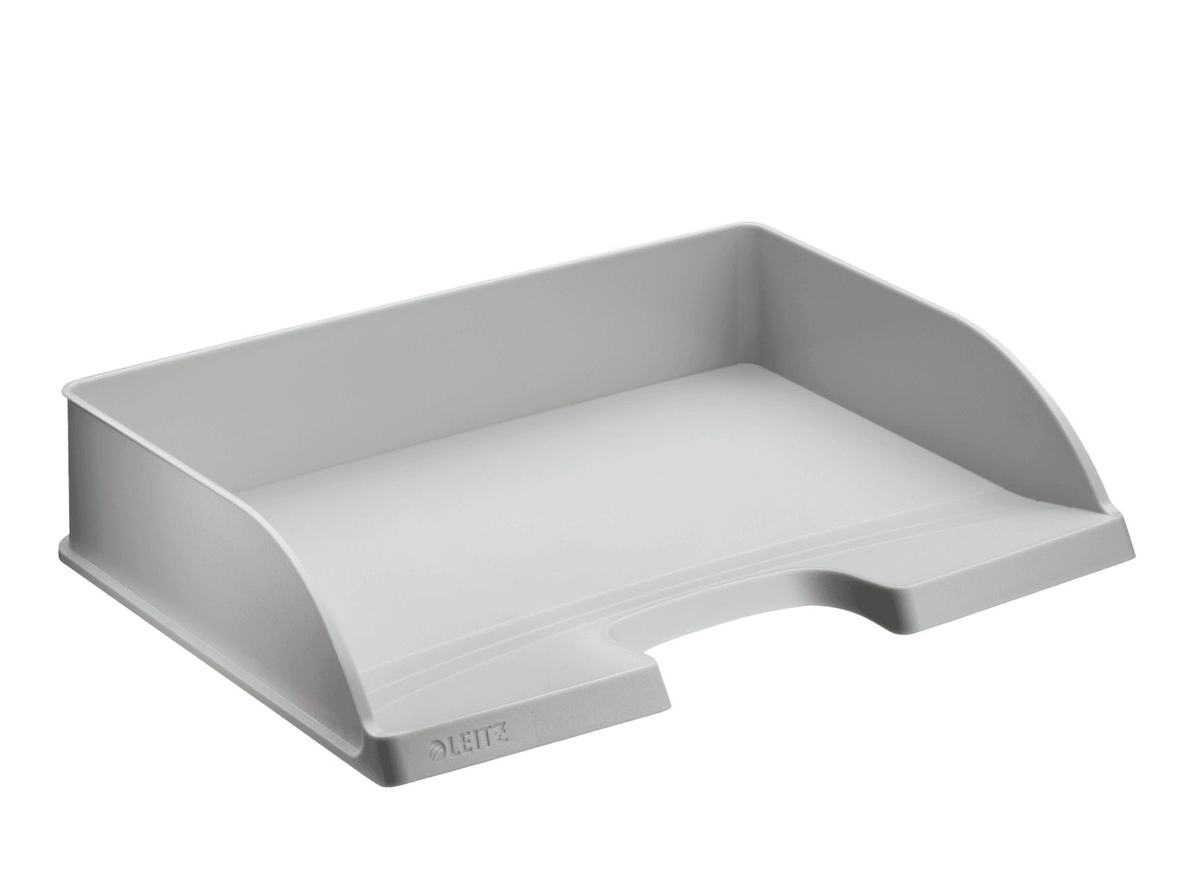 Leitz Stapelbarer Briefkorb mit Griffausschnitt, Beschriftungsfeld, matt, grau, B 363 × H 70 × T 273 mm