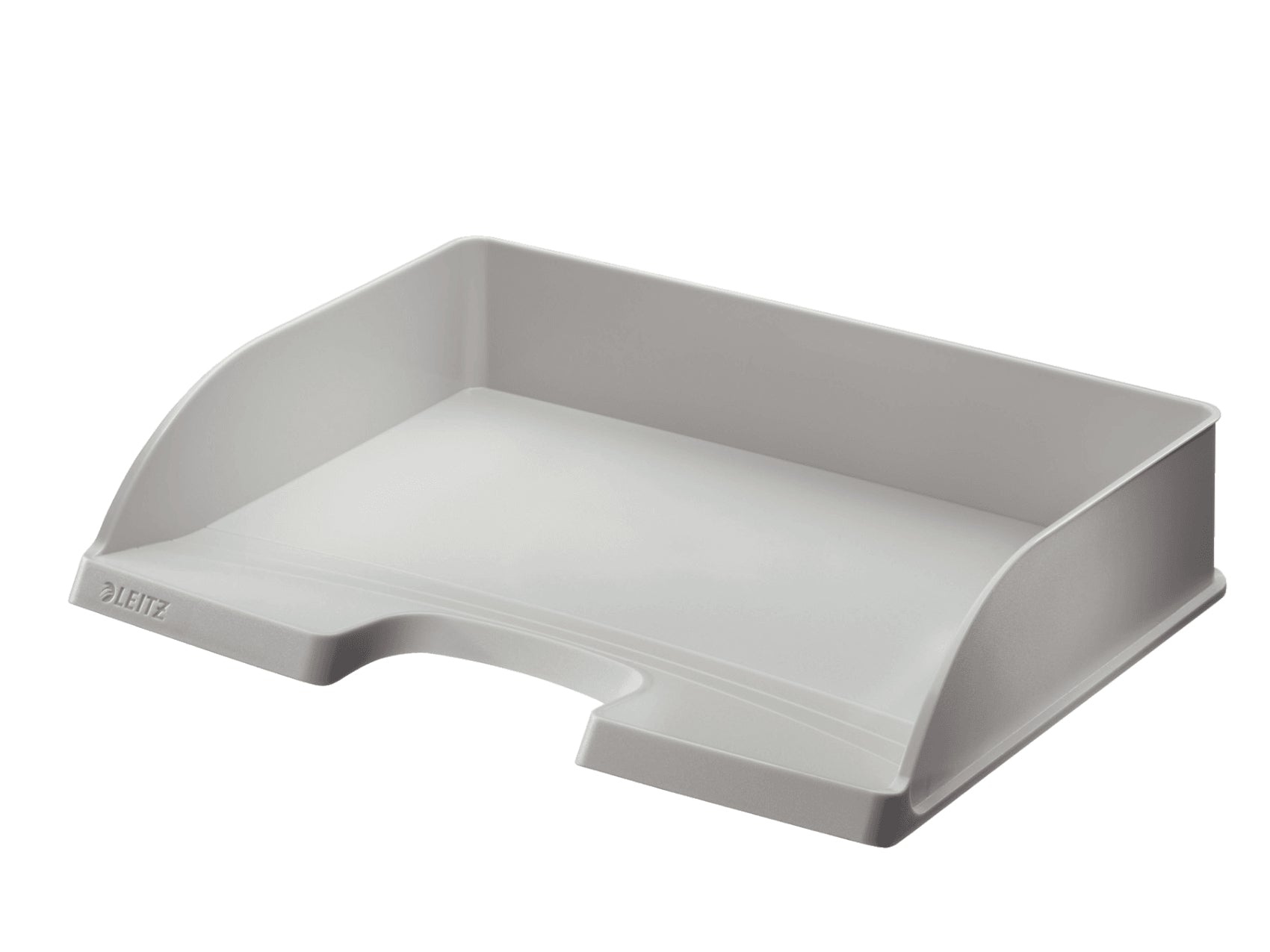 Leitz Stapelbarer Briefkorb mit Griffausschnitt, Beschriftungsfeld, matt, grau, B 363 × H 70 × T 273 mm