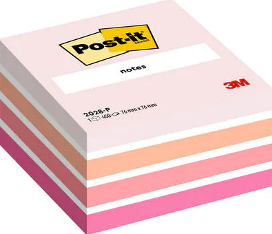 Post-it Haftnotizen – 76×76 mm – Pastellpink, 450 Blatt, PEFC