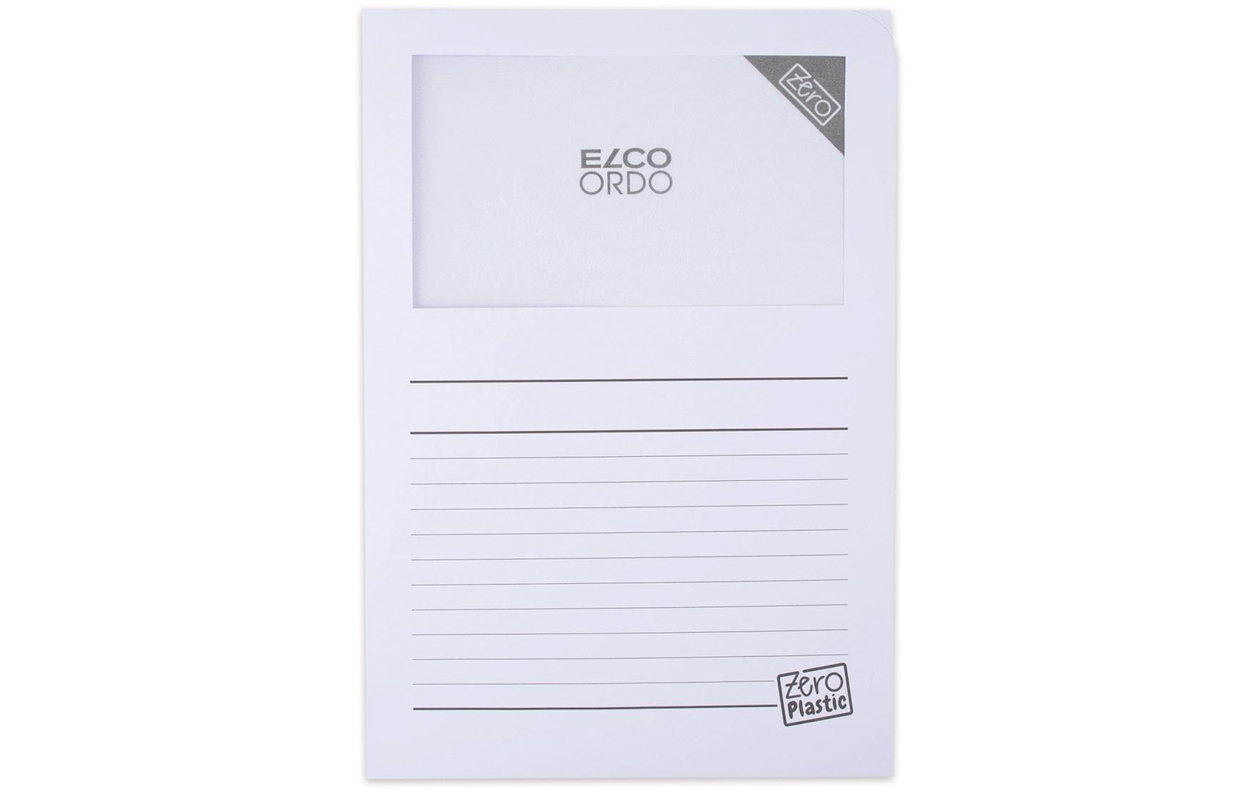 Elco Präsentationsmappe Ordo Zero, für A4, Sichtfenster – Papier – Weiss, 100er-Pack