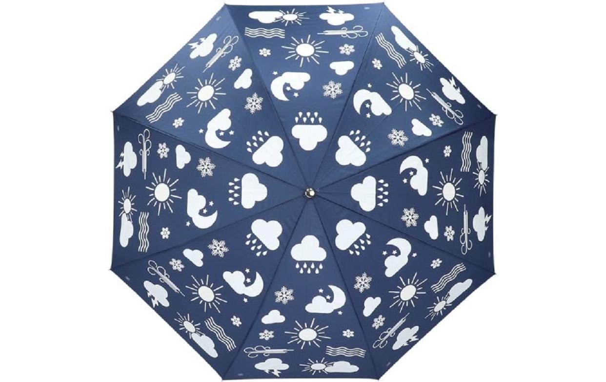 Esschert Design Stockschirm Wetter – Ø 120 cm, L 95 cm – mehrfarbig – Farbwechsel bei Regen