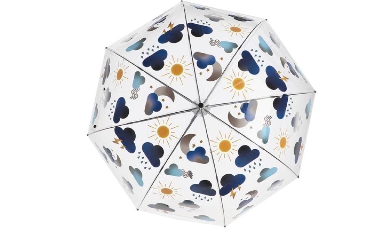 Esschert Design Stockschirm Wetter – Ø 89,4 cm, L 82,5 cm – transparent