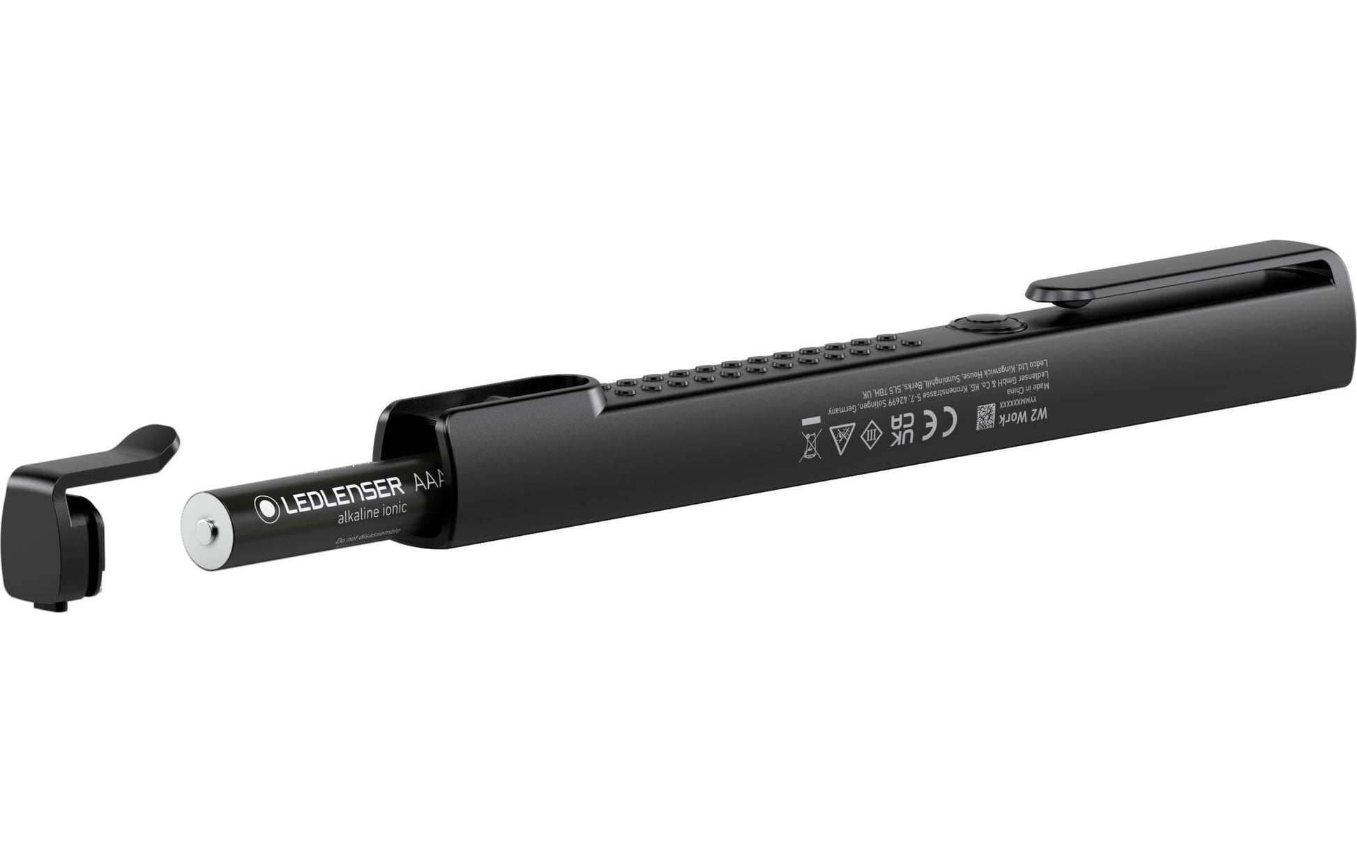 Ledlenser Taschenlampe W2 – 160 lm, Laufzeit 20 h, Batteriebetrieb (AAA), 17,6 cm – Schwarz