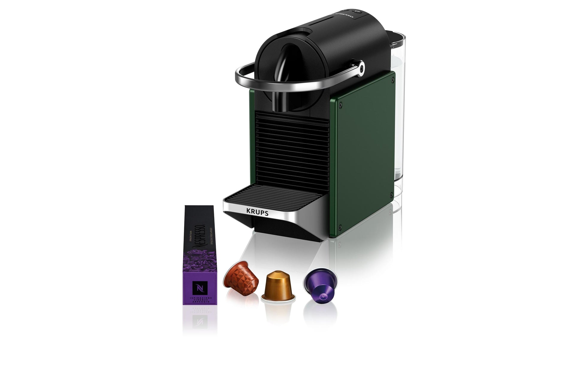 Krups Pixie Redesign Kapselmaschine – für Nespresso-Kapseln, 19 bar, 700 ml, Dunkelgrün