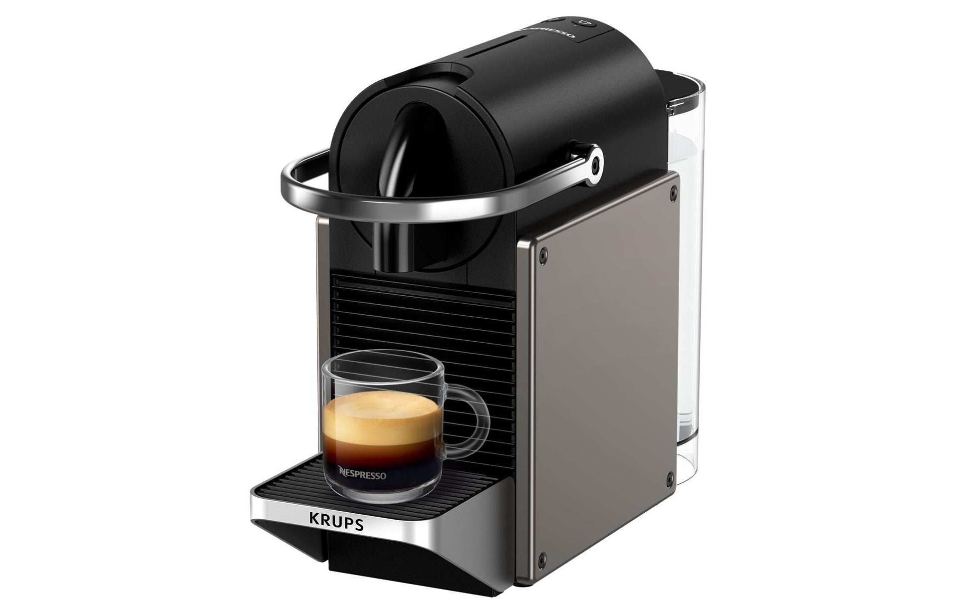 Krups Pixie Kapselmaschine – für Nespresso-Kapseln, 19 bar, 700 ml, Titanium