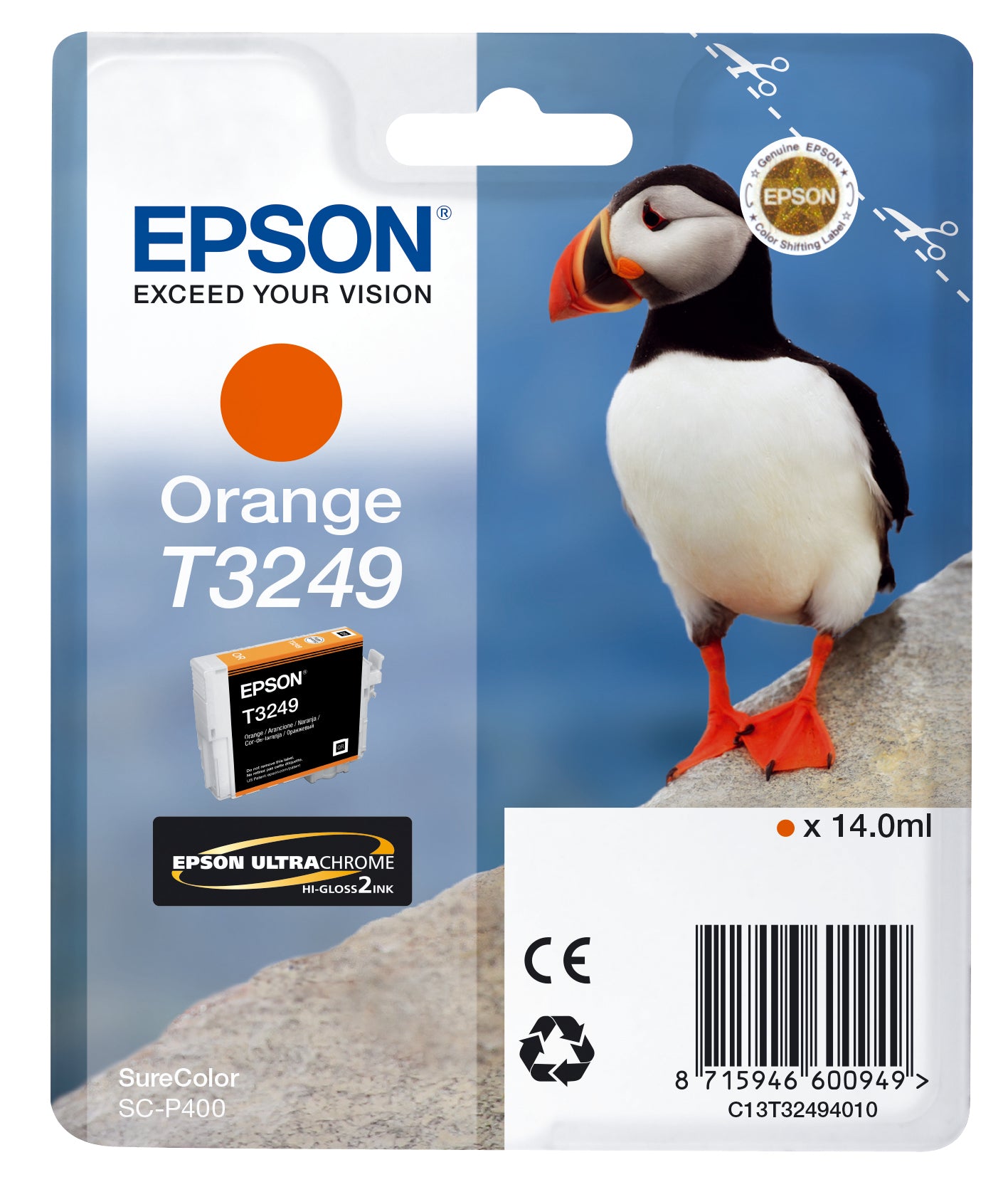 Epson Tintenpatrone T3249, Orange – für Epson-Drucker