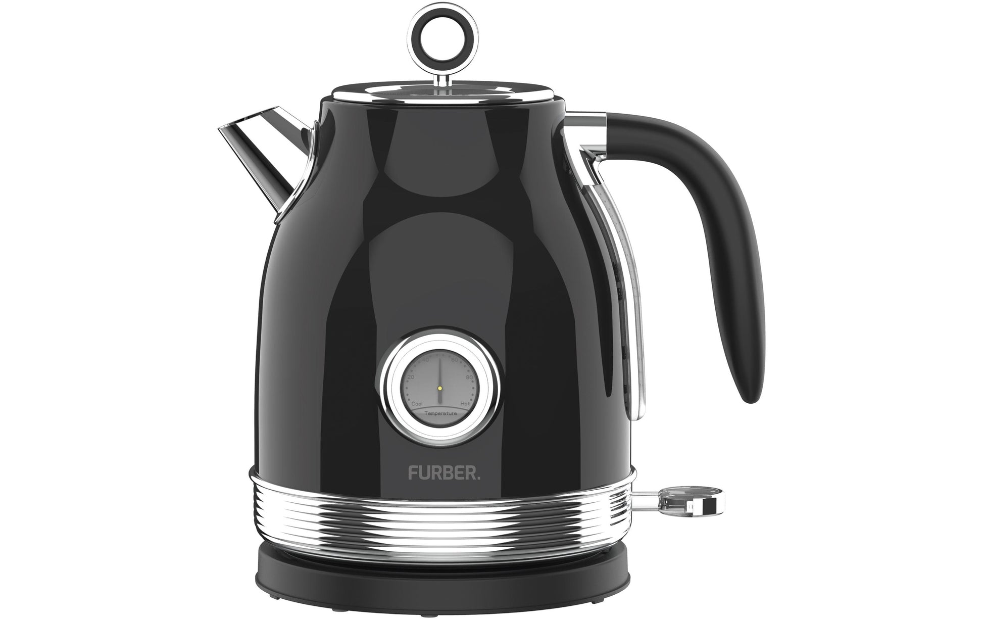Furber. Furber Wasserkocher – 1,7 l, Edelstahl, Schwarz, F01083