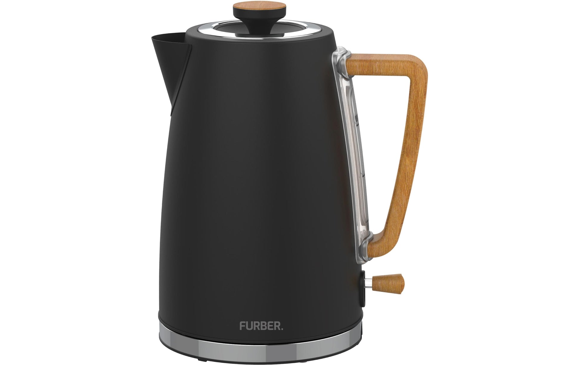 Furber. Furber Chaplin Wasserkocher – 1,7 l, Edelstahl, Schwarz matt, F01091