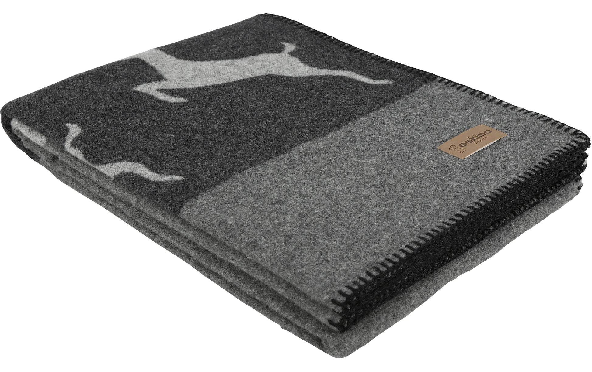 Eskimo Wohndecke – 140 × 180 cm, Wolle-Mix, Anthrazit-Grau