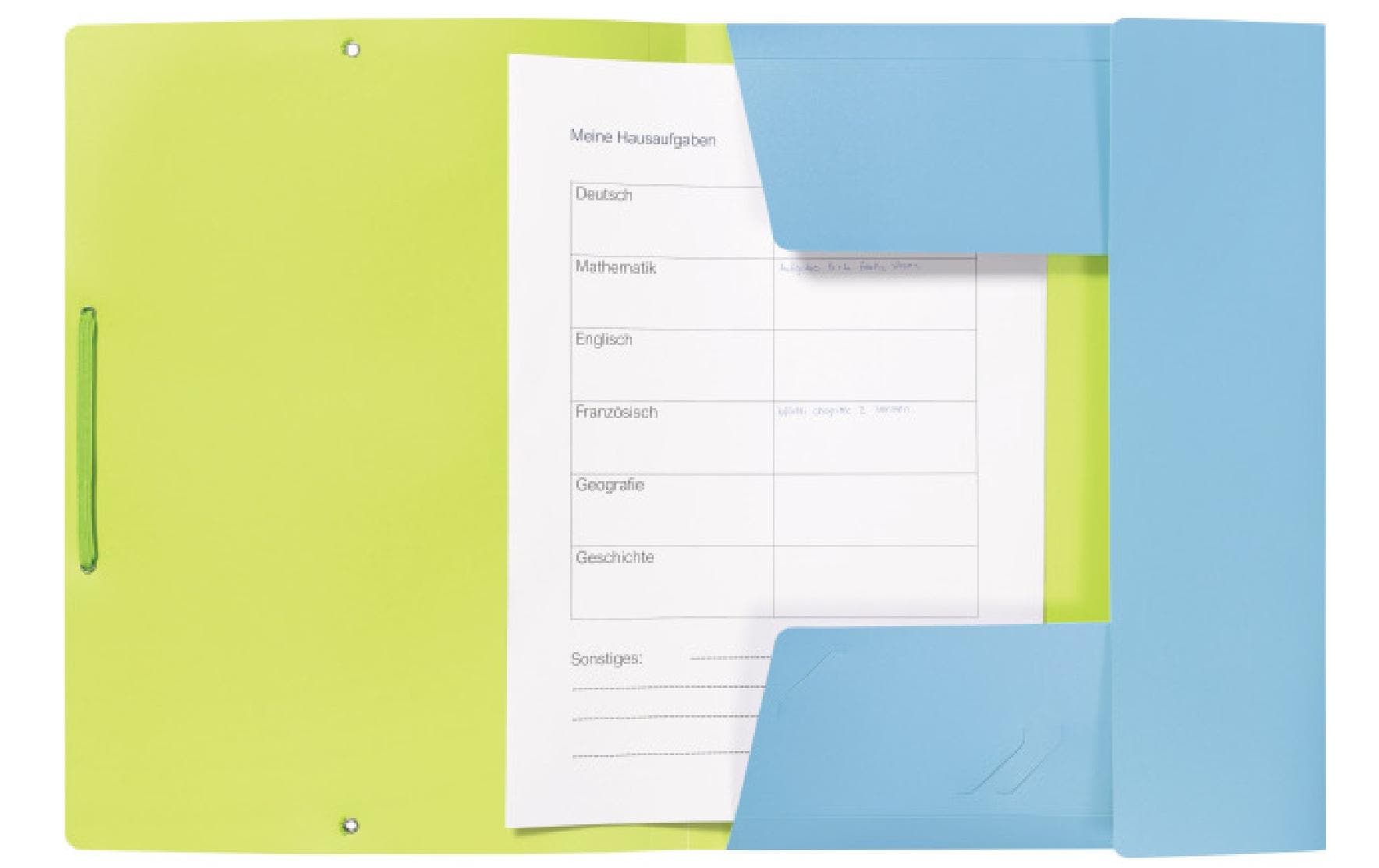 Kolma Sammelmappe für A4, Kunststoff, blau/grün, mit Gummizug