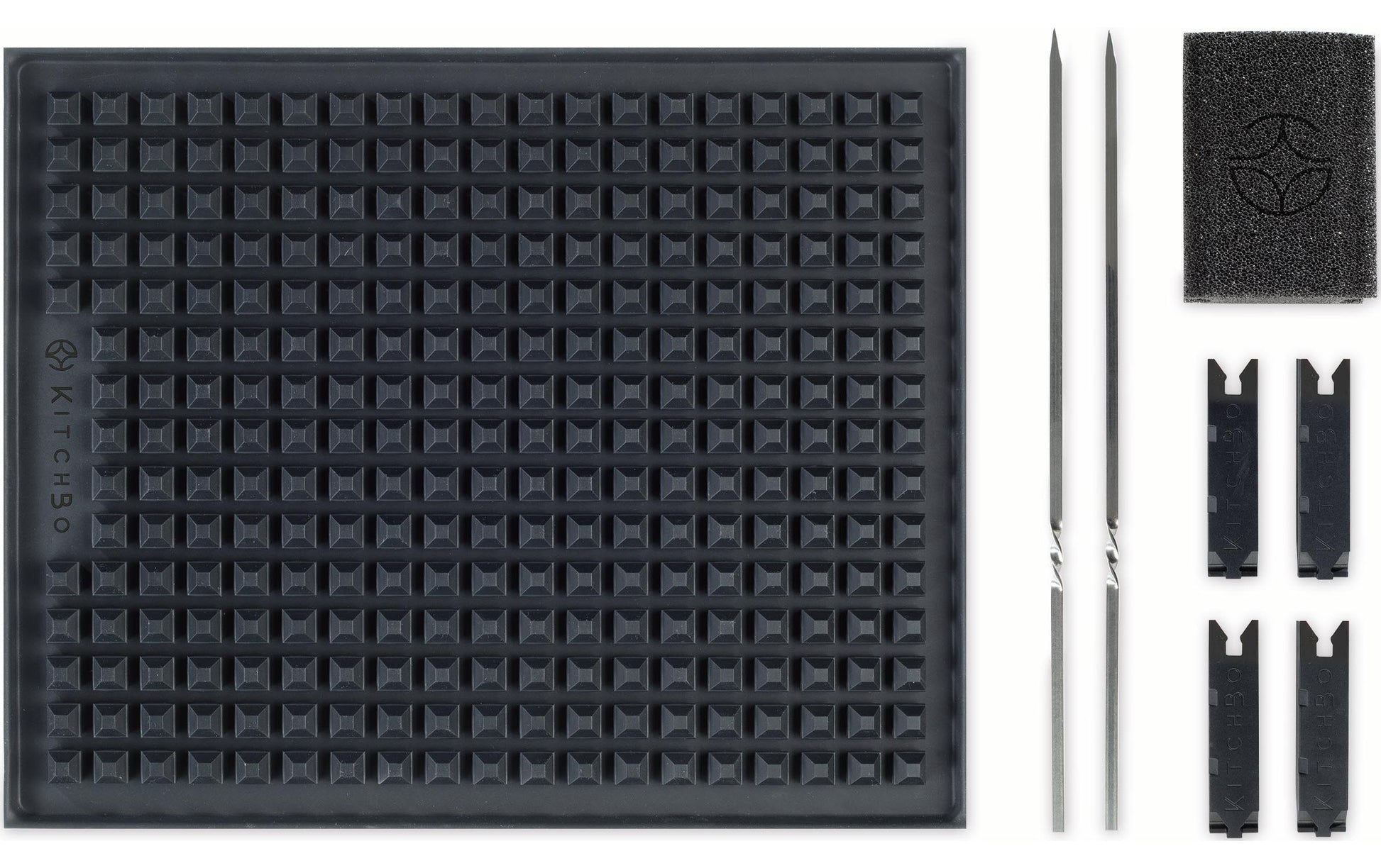 Kitchbo Backmatte 37 × 28 cm, Silikon, Schwarz, 8-teilig