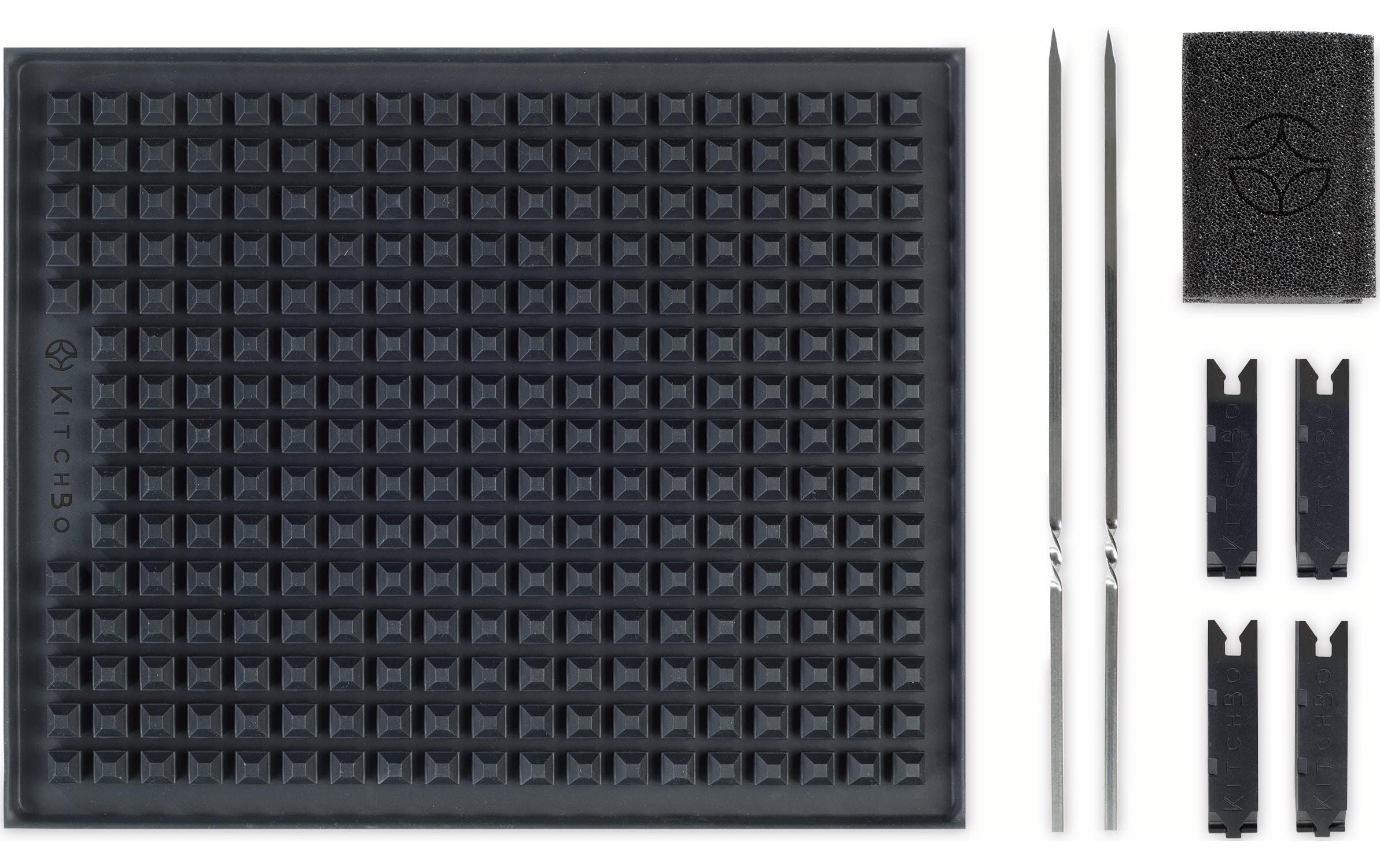 Kitchbo Backmatte 37 × 28 cm, Silikon, Schwarz, 8-teilig